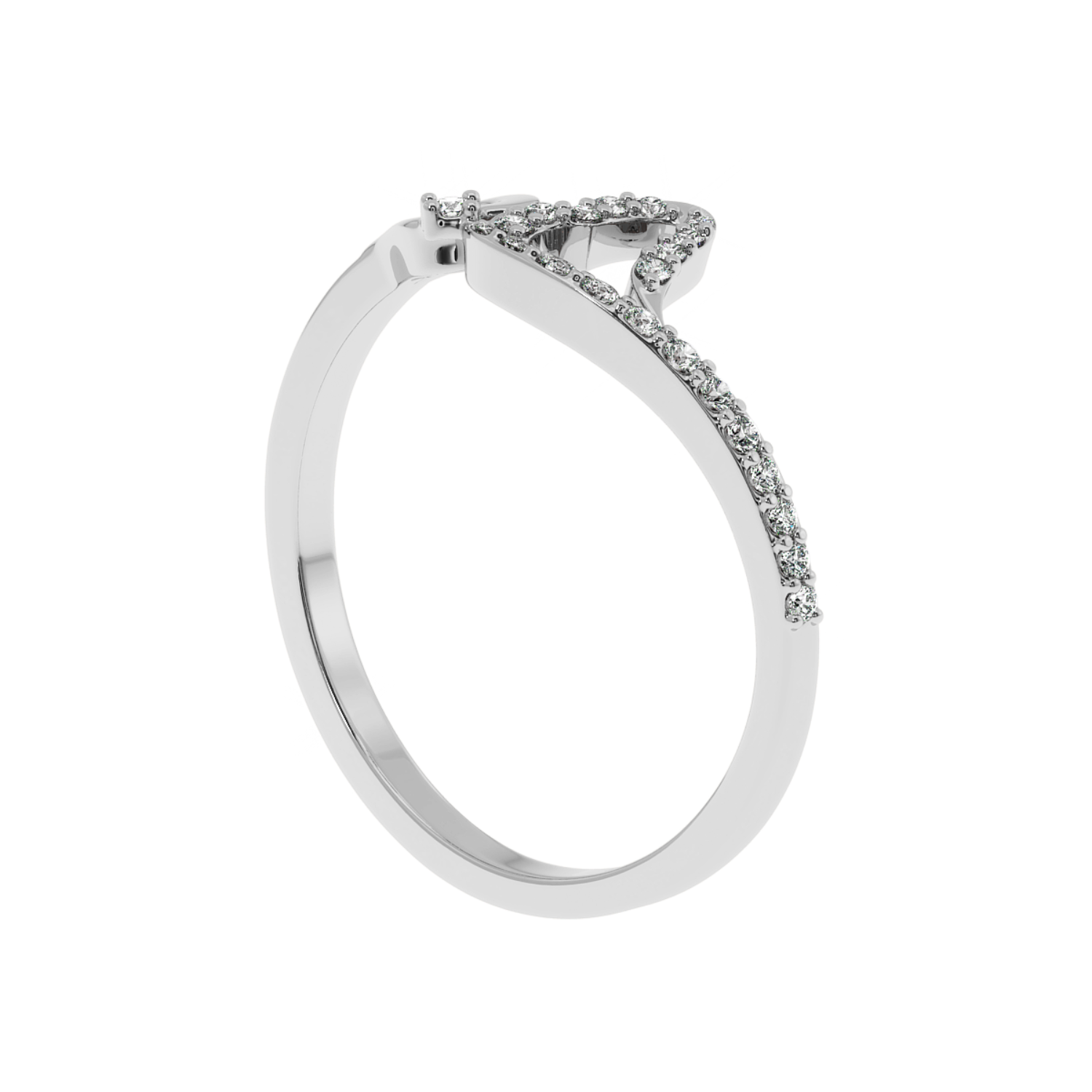 Solitairekart 0.15 CT Lab Diamond Key to My Heart Gold Ring