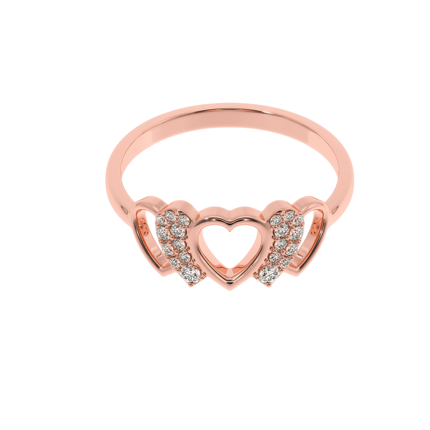 Buy Forever Linked Heart Natural Diamond Ring |Solitairekart