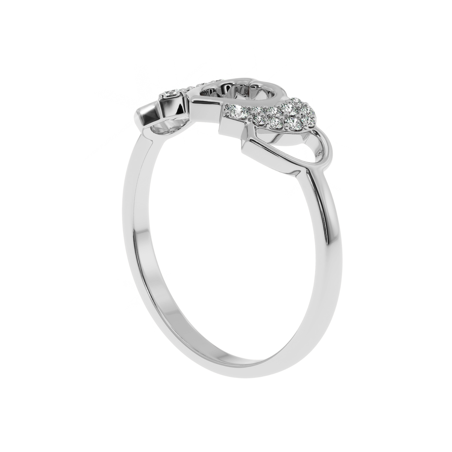 Buy Forever Linked Heart Natural Diamond Ring |Solitairekart