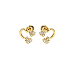 0.20 CT Lab-Grown Diamond Twin Heart Dangle Earrings