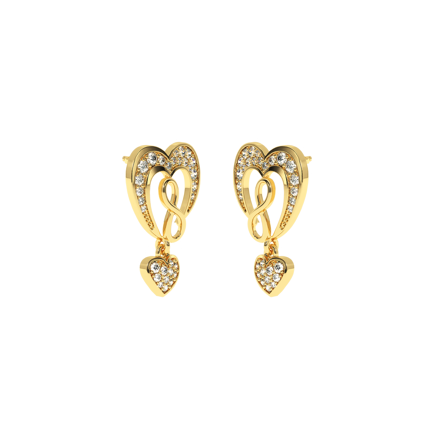 0.45ct Lab Diamond Infinity Heart Earrings HI/VS-SI