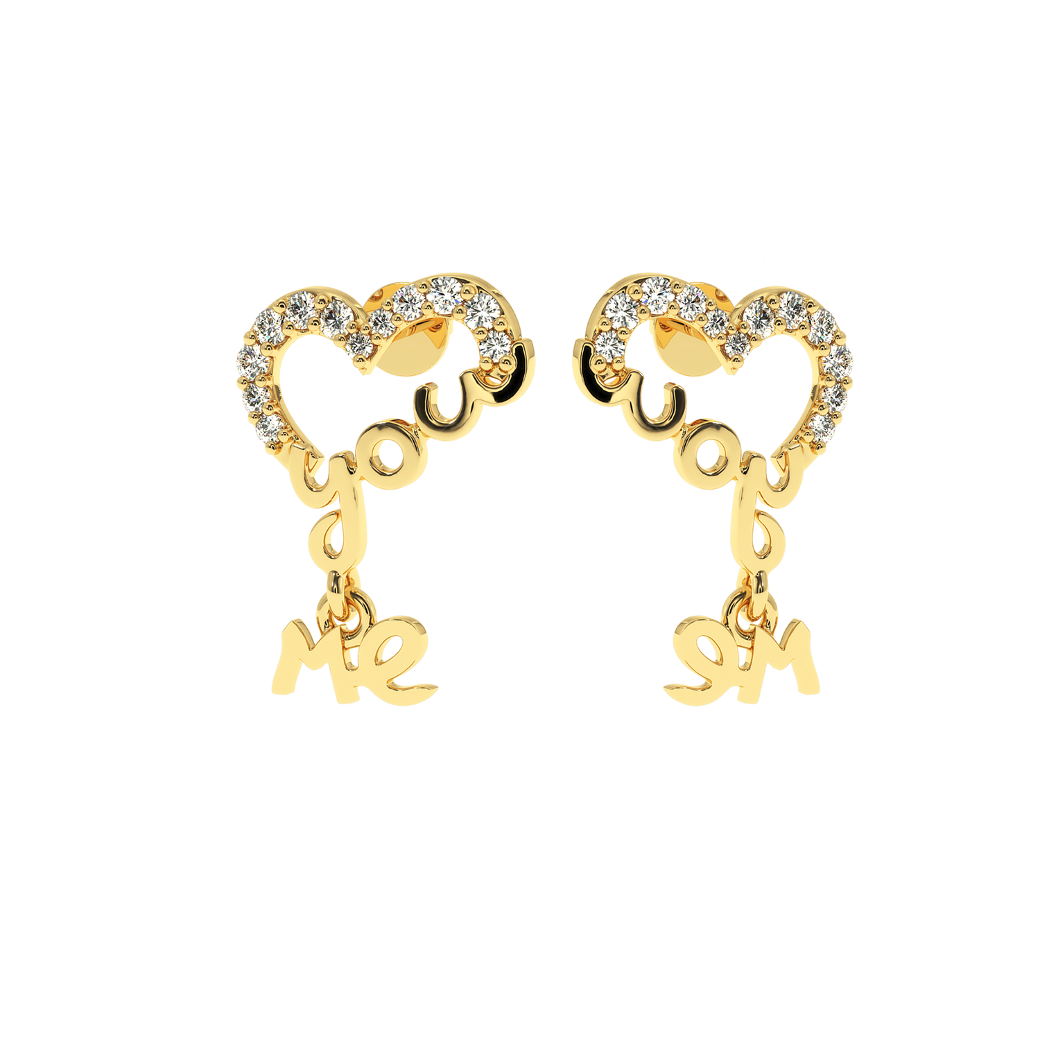 0.20 CT You & Me Heart Lab Diamond Earrings |