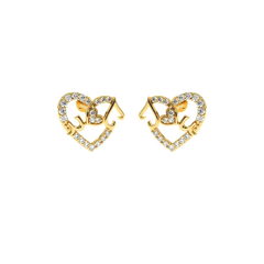 Elegant Musical Heart Diamond Earrings | 0.39 CT Lab-Grown