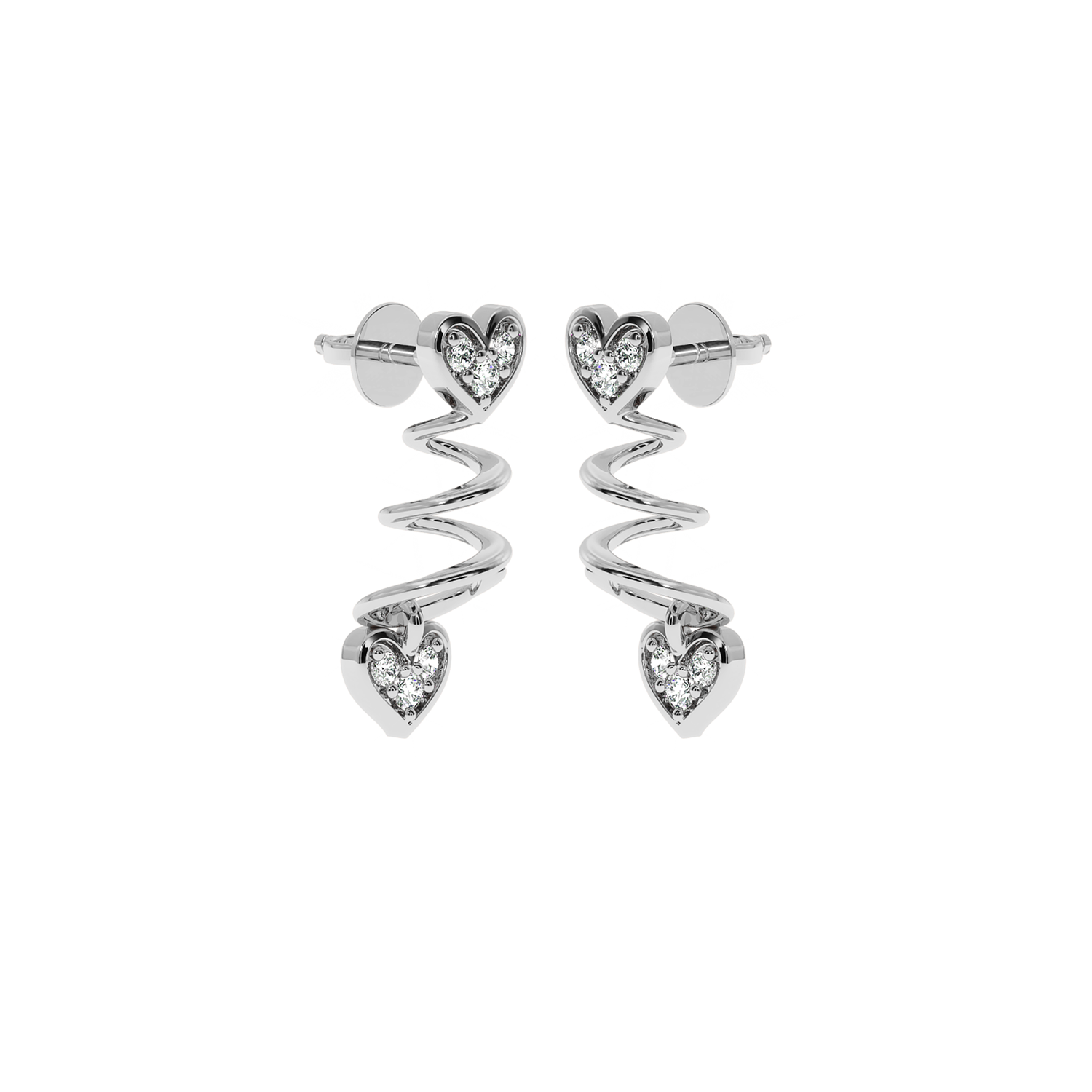 Solitairekart-0.09 Carat Twisted Heart Lab-Grown Diamond Earrings | Luxury Jewelry for Women