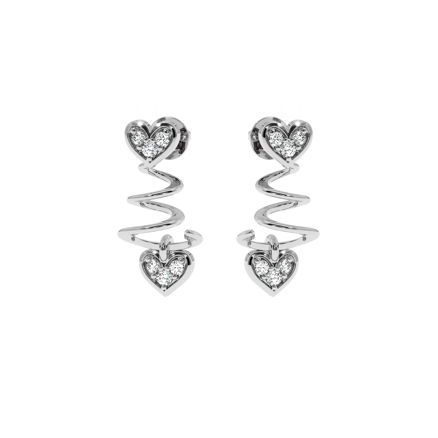 Solitairekart-0.09 Carat Twisted Heart Lab-Grown Diamond Earrings | Luxury Jewelry for Women