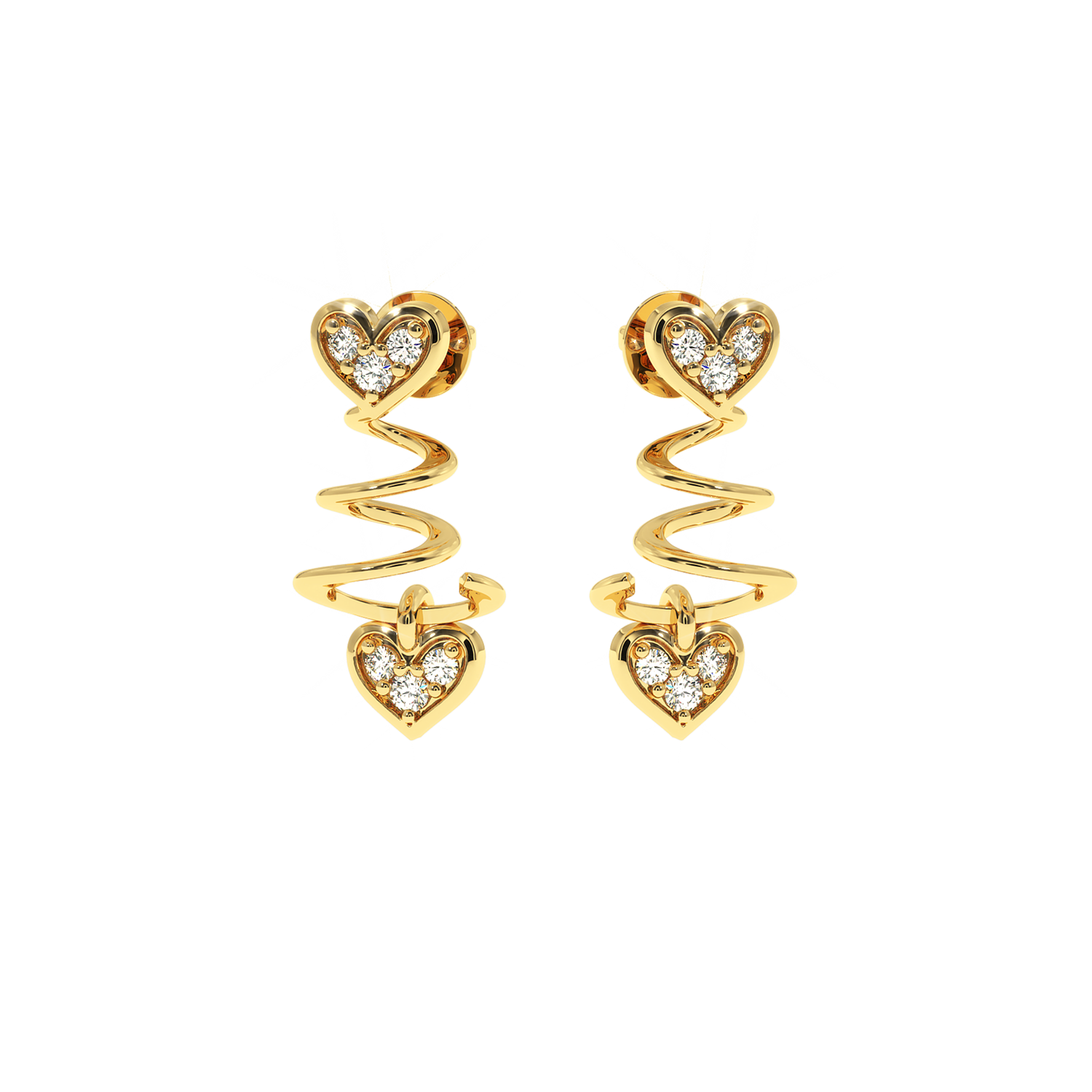 Solitairekart-0.09 Carat Twisted Heart Lab-Grown Diamond Earrings | Luxury Jewelry for Women