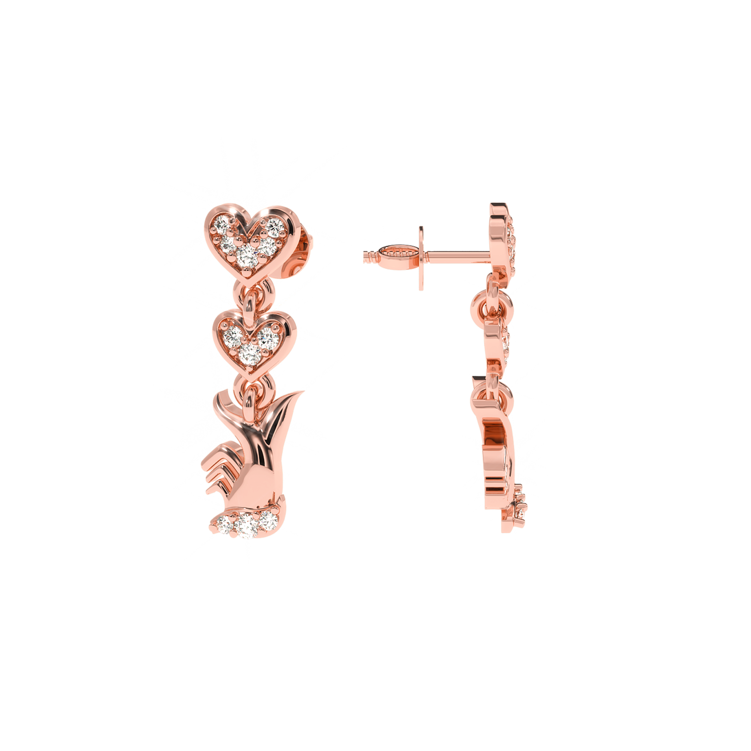 Solitairekart – 0.1 Carat Lab Grown Diamond Divine Hand Earrings | Expressive Symbol of Love & Grace