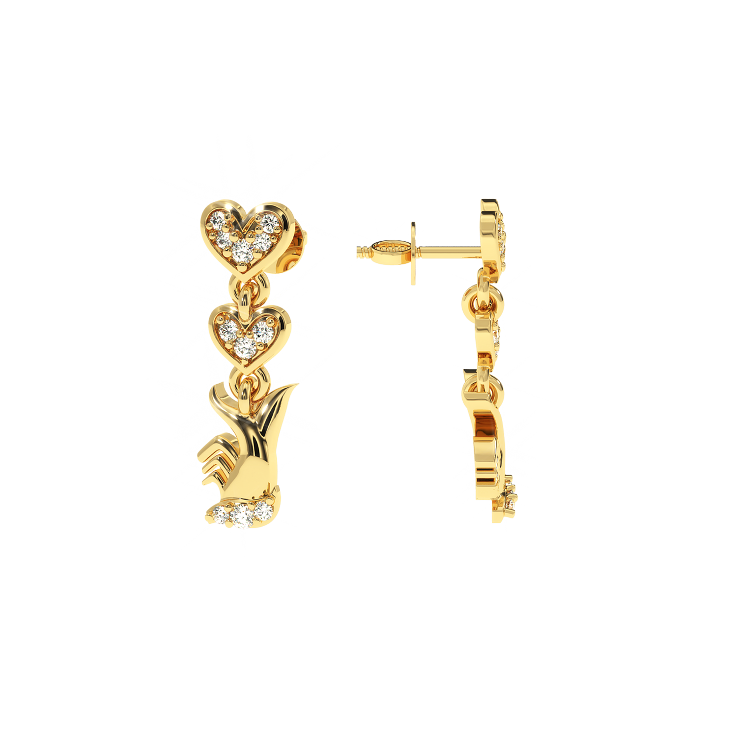 Solitairekart – 0.1 Carat Lab Grown Diamond Divine Hand Earrings | Expressive Symbol of Love & Grace