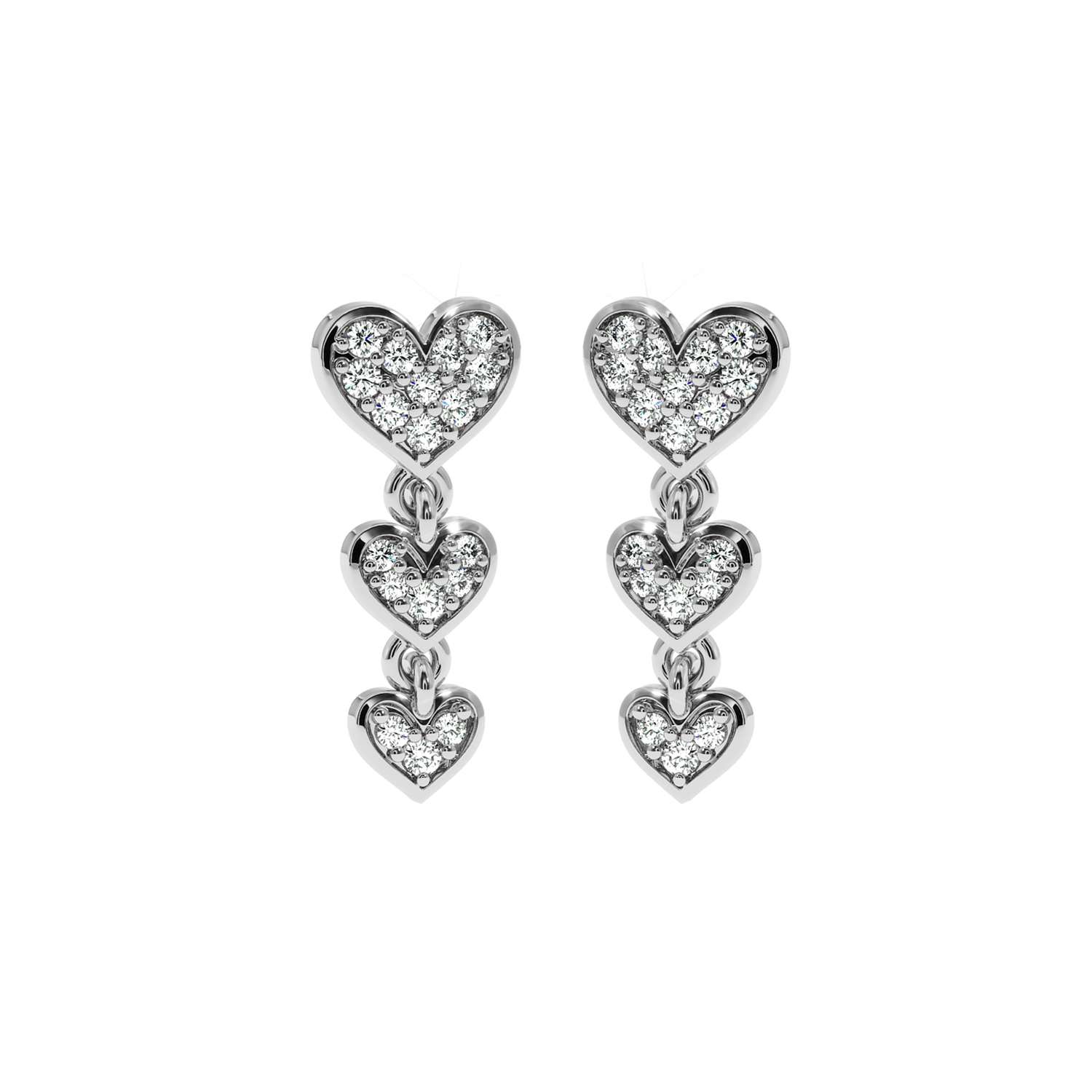 Solitairekart – 0.28 Carat Lab Grown Diamond Multi-Heart Earrings | Luxe Finish