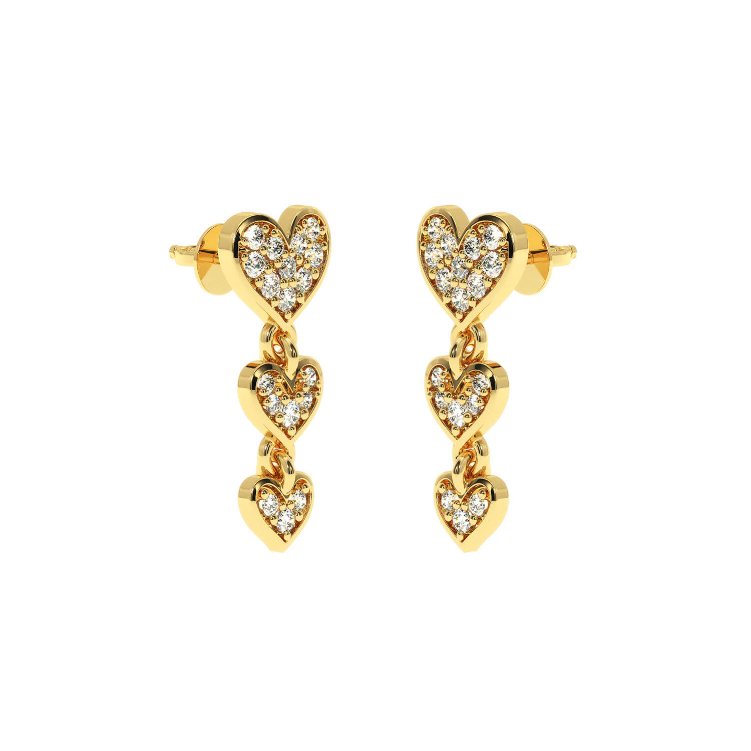 Solitairekart – 0.28 Carat Lab Grown Diamond Multi-Heart Earrings | Luxe Finish