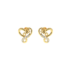 SolitaireKart 0.10 Carat Lab Grown Diamond Infinity Heart Earrings