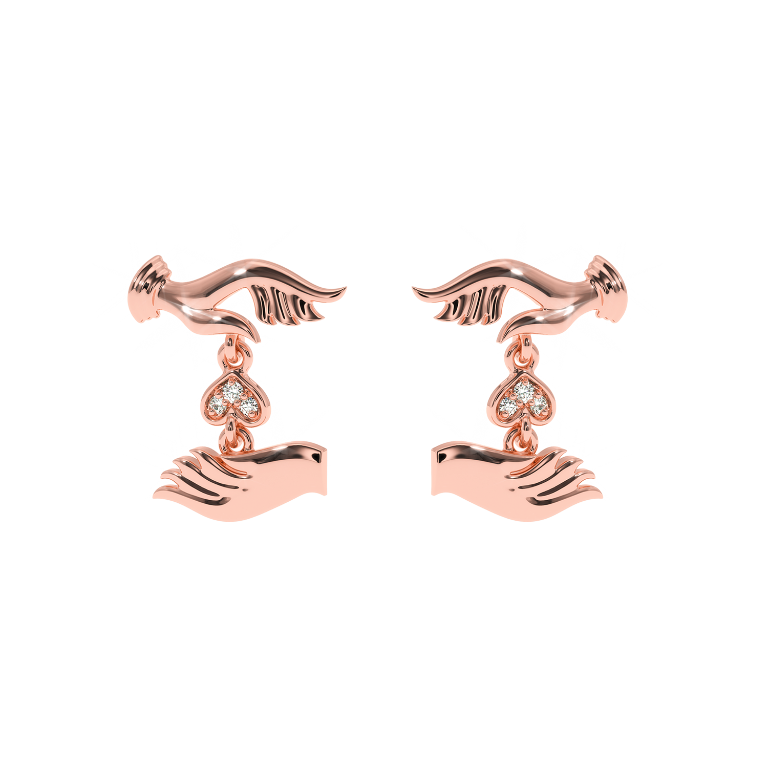 Solitairekart – 0.04 Carat Lab Grown Diamond Healing Hands Earrings