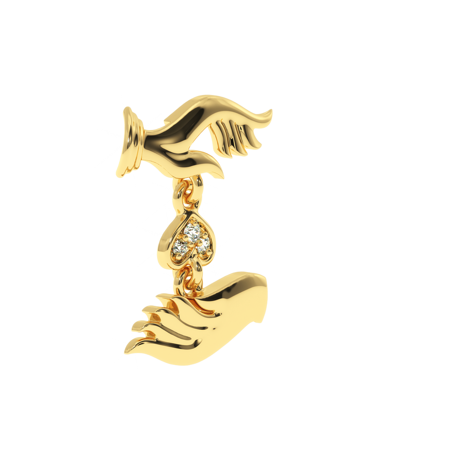 Solitairekart – 0.04 Carat Lab Grown Diamond Healing Hands Earrings