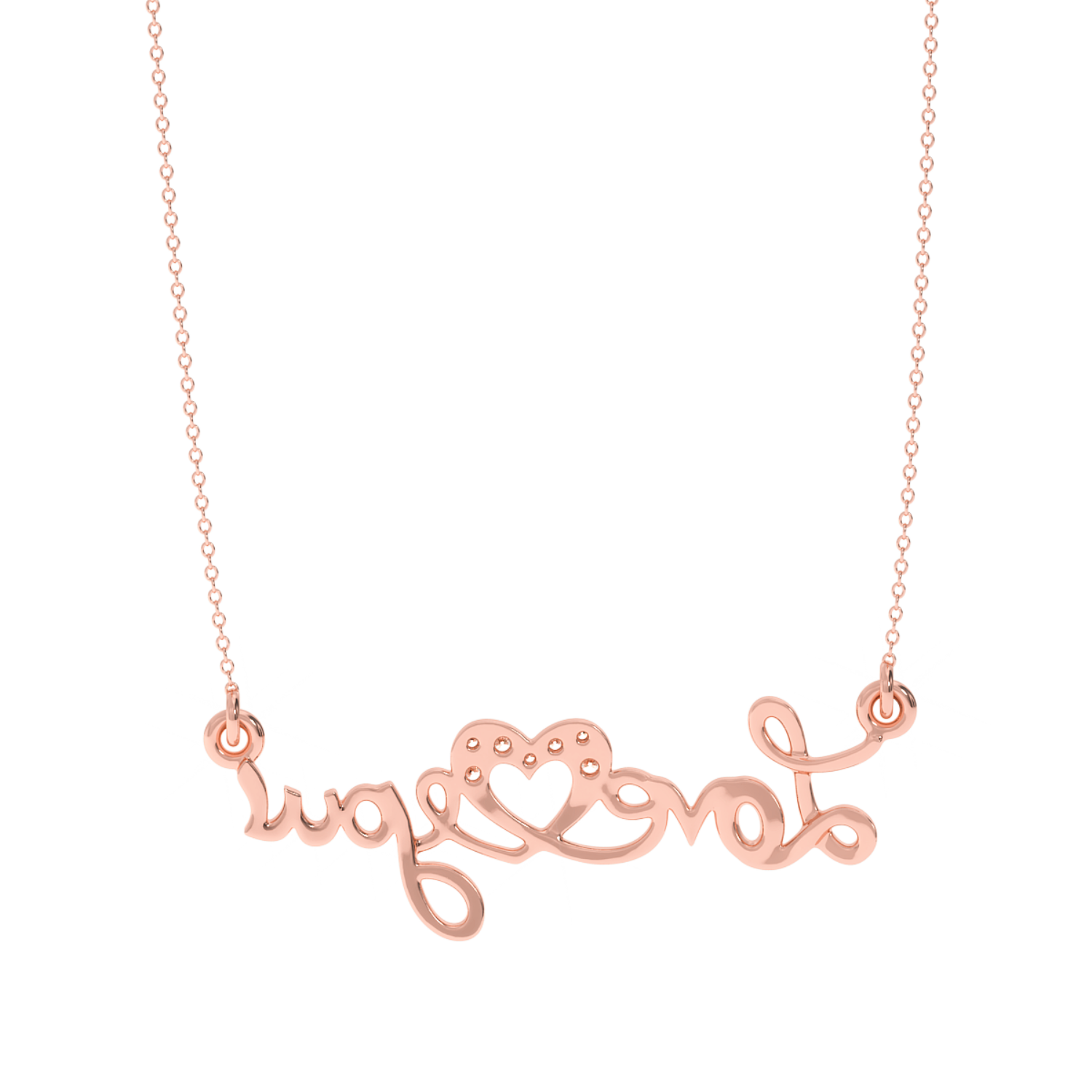 Solitairekart Love You Heart Accent Lab Diamond Pendant-0.06 CT
