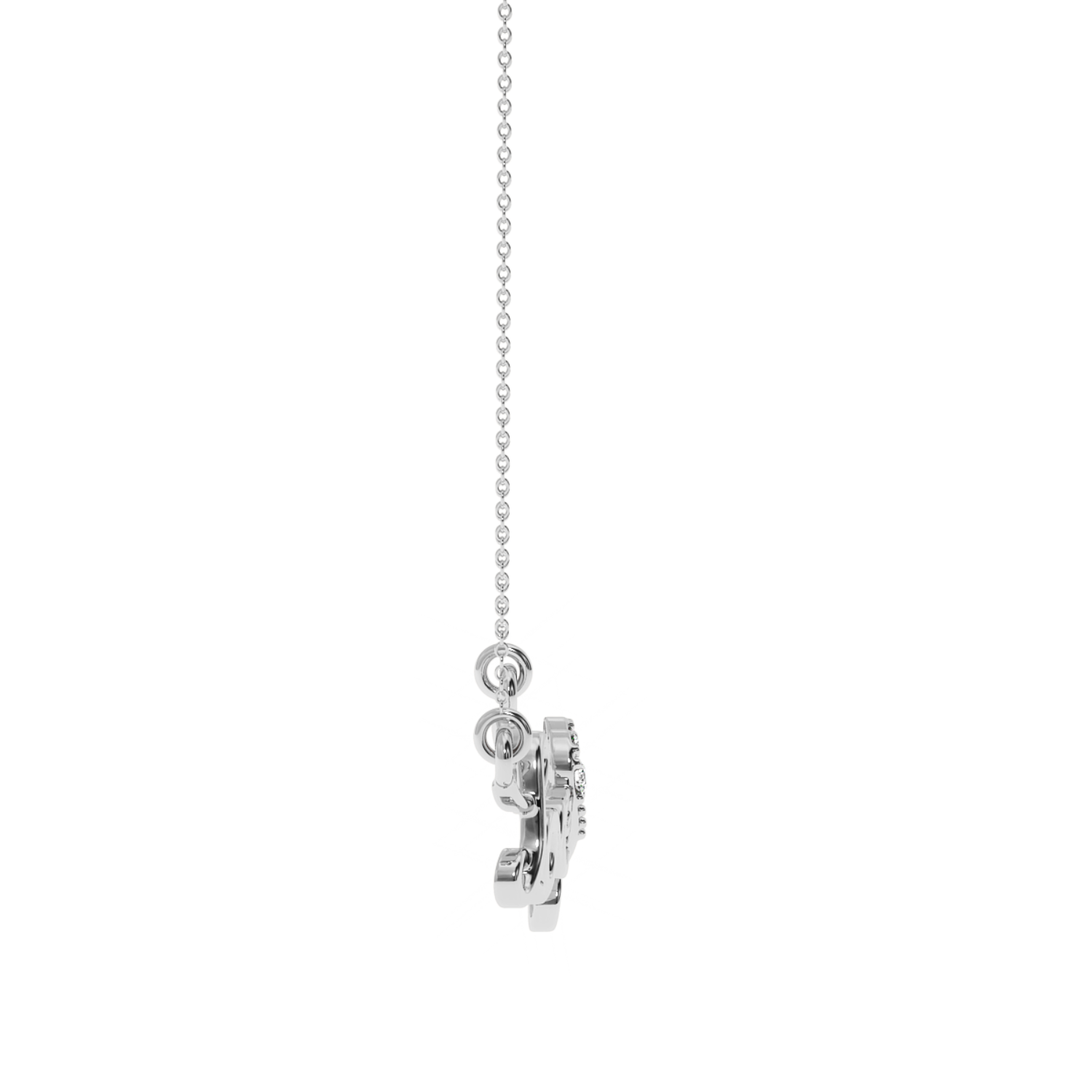 Solitairekart Love You Heart Accent Lab Diamond Pendant-0.06 CT