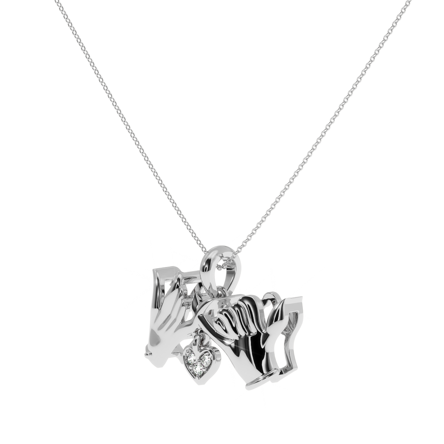 Solitairekart Pinky Promise 0.02 Carat Lab Diamond Pendant