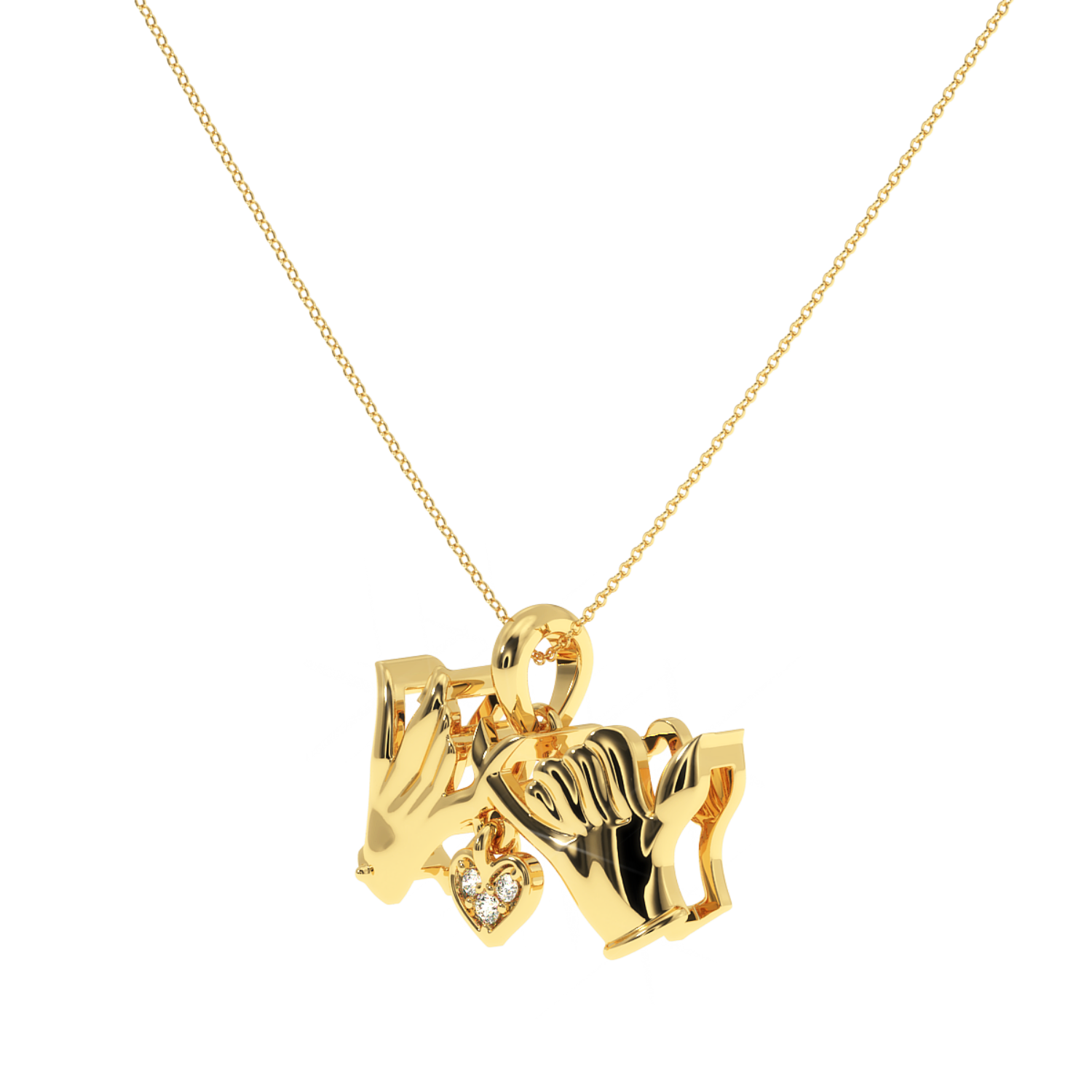 Solitairekart Pinky Promise 0.02 Carat Lab Diamond Pendant