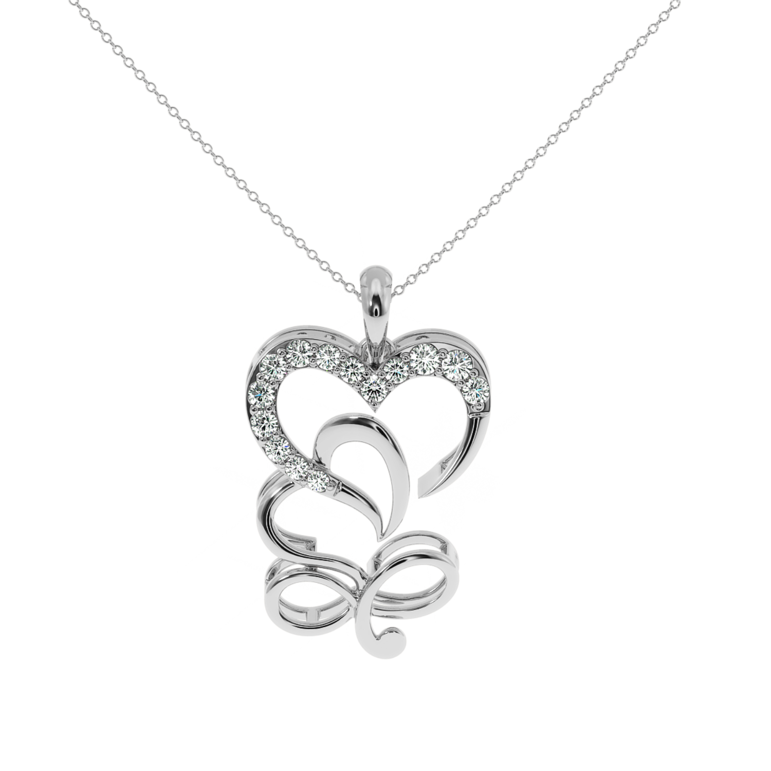 Solitairekart Infinity 0.19 Carat Heart Lab Grown Diamond Pendant