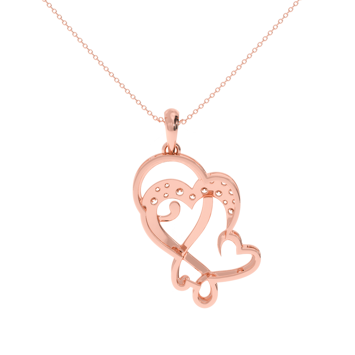 Solitairekart Celebrate Love with Twin Heart Lab Diamond Pendant – 0.16 Carat