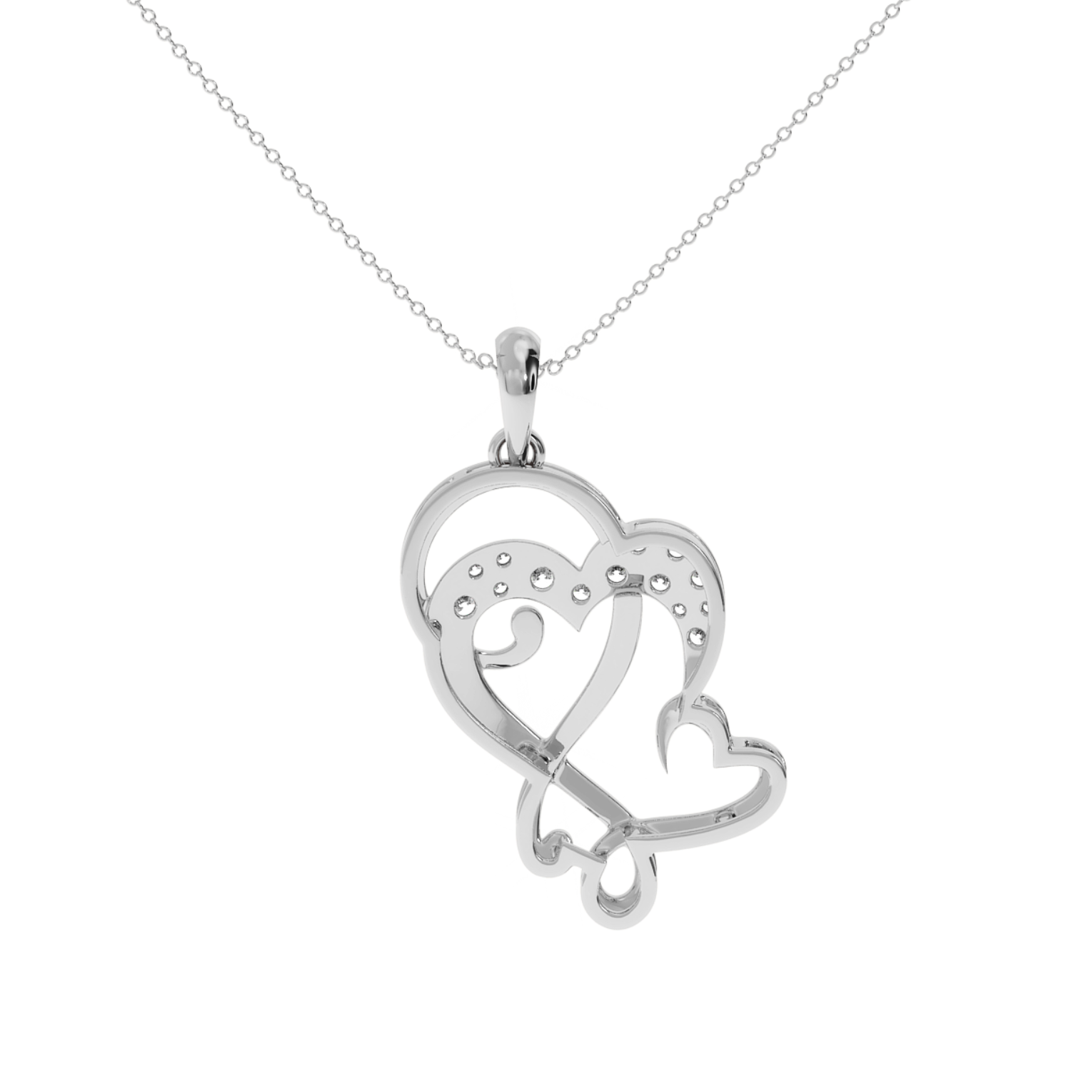 Solitairekart Celebrate Love with Twin Heart Lab Diamond Pendant – 0.16 Carat