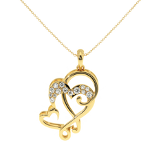 Solitairekart Celebrate Love with Twin Heart Lab Diamond Pendant – 0.16 Carat
