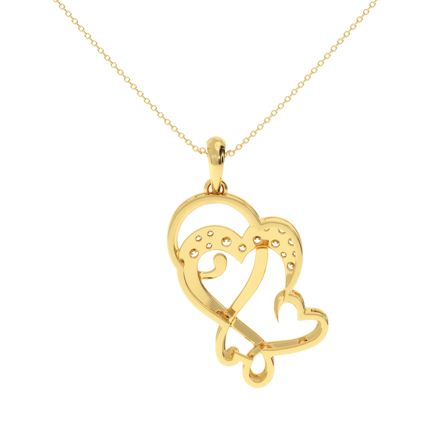 Solitairekart Celebrate Love with Twin Heart Lab Diamond Pendant – 0.16 Carat