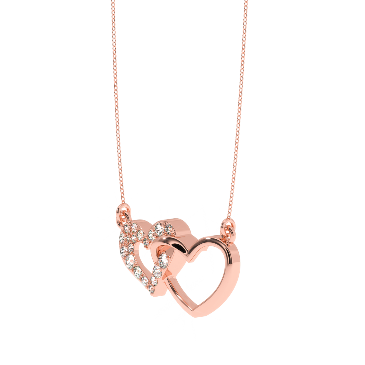 Solitairekart Interlocking Hearts Pendant - 0.21 Carat Lab Diamond