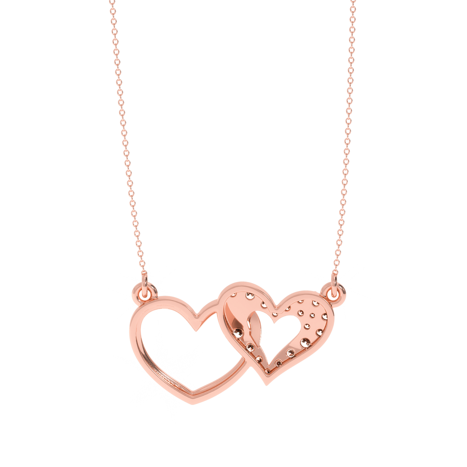 Solitairekart Interlocking Hearts Pendant - 0.21 Carat Lab Diamond
