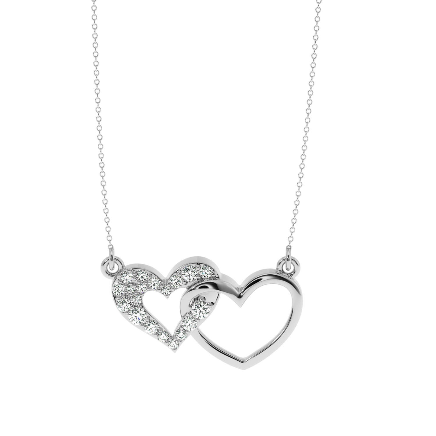 Solitairekart Interlocking Hearts Pendant - 0.21 Carat Lab Diamond