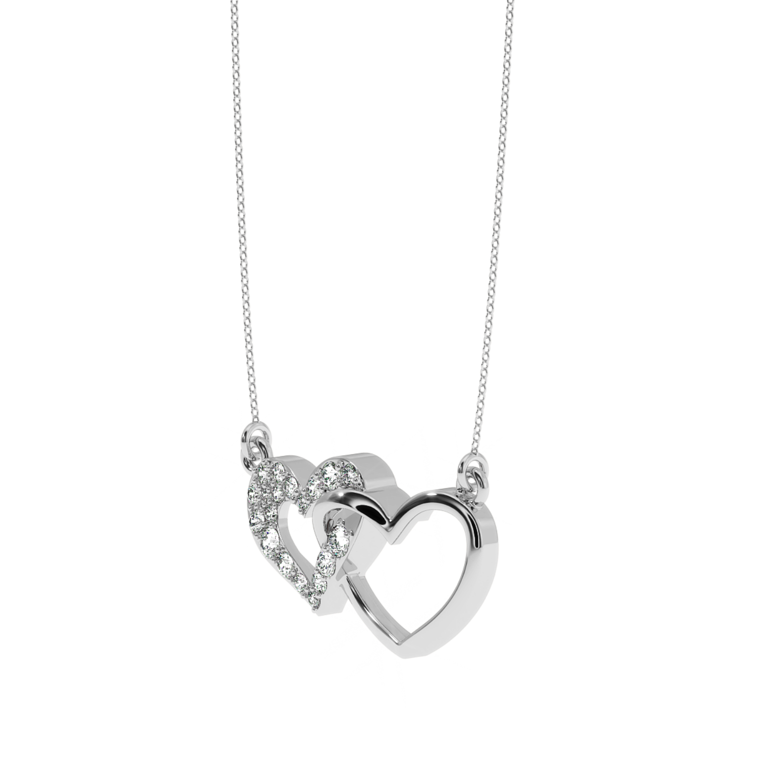Solitairekart Interlocking Hearts Pendant - 0.21 Carat Lab Diamond