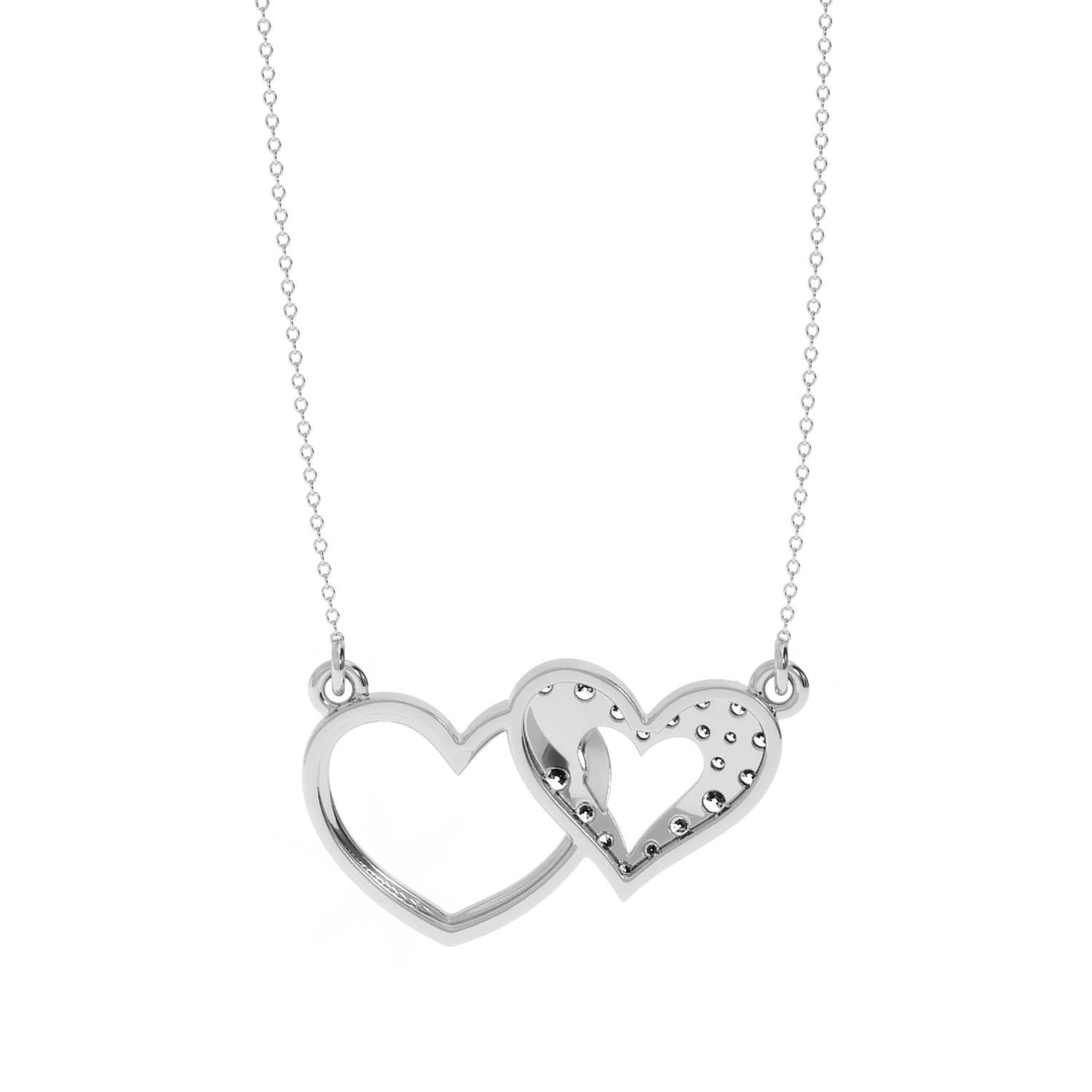 Solitairekart Interlocking Hearts Pendant - 0.21 Carat Lab Diamond
