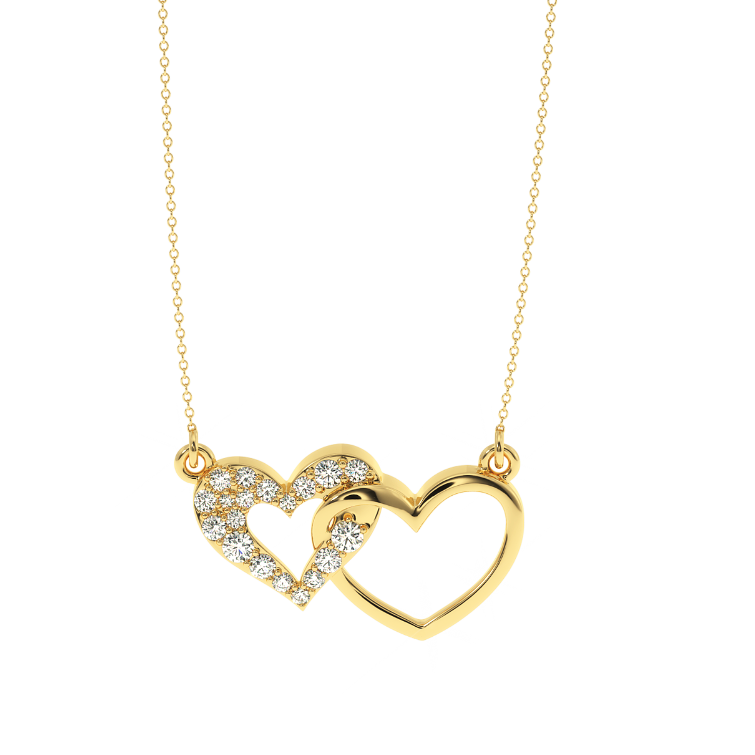 Solitairekart Interlocking Hearts Pendant - 0.21 Carat Lab Diamond