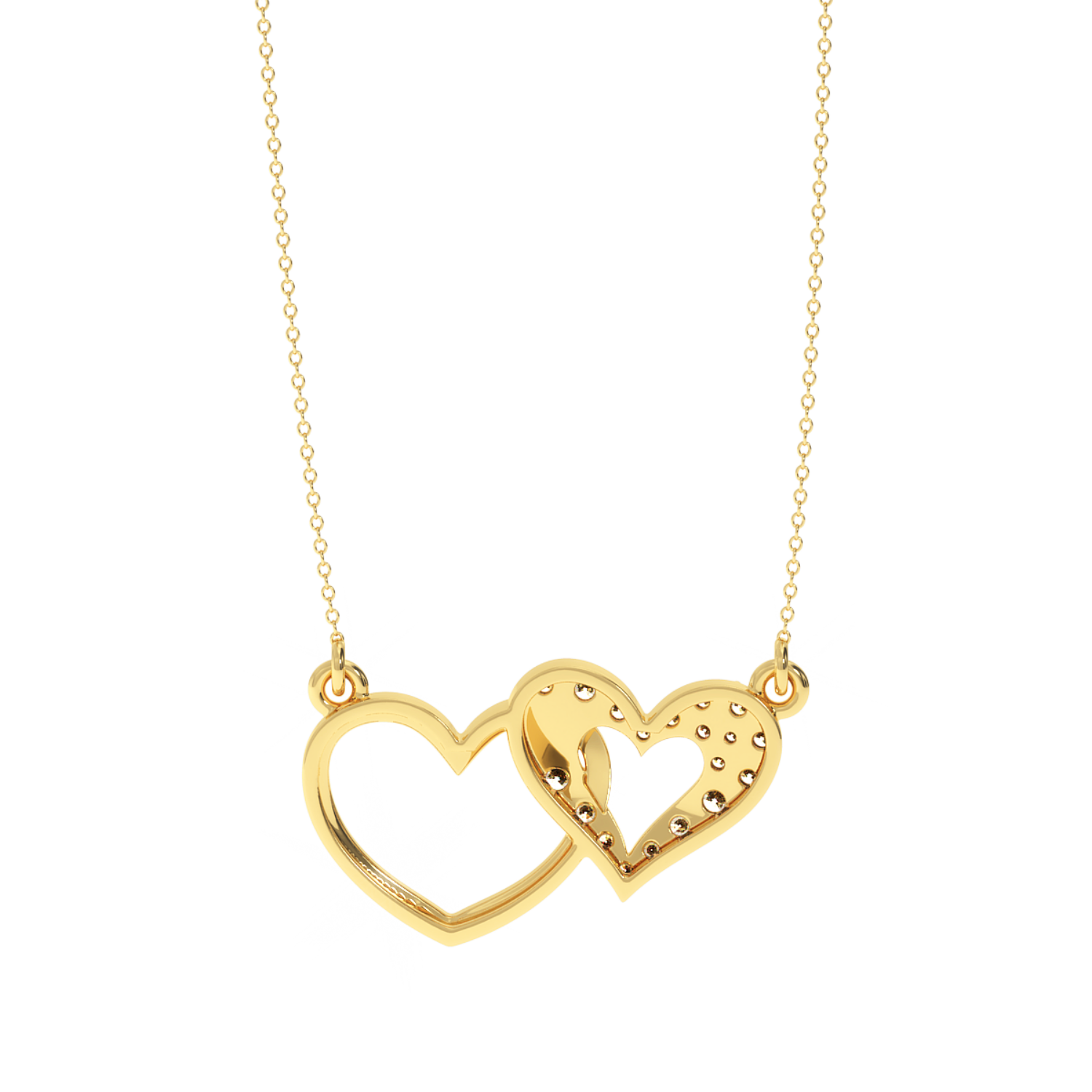 Solitairekart Interlocking Hearts Pendant - 0.21 Carat Lab Diamond