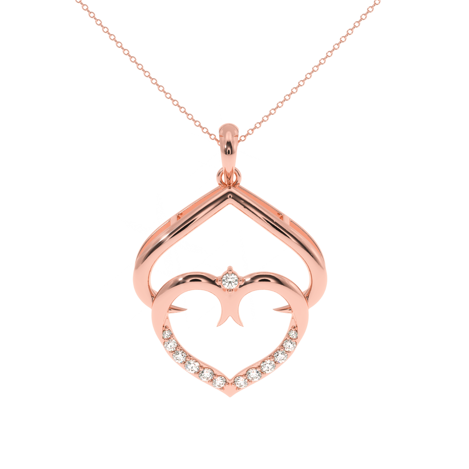 Solitairekart Intertwined Hearts Pendant - 0.13 Carat Lab Diamond