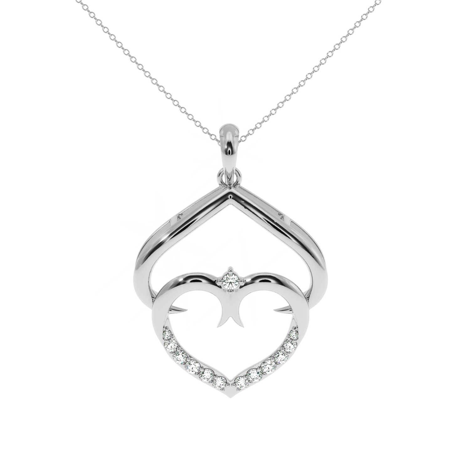Solitairekart Intertwined Hearts Pendant - 0.13 Carat Lab Diamond