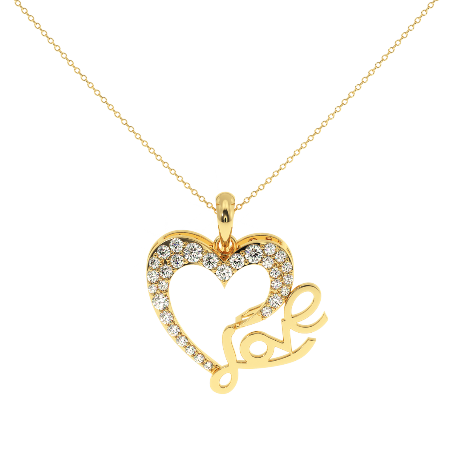 Solitairekart Elegant Heart Locket Pendant - 0.27 Carat Lab Diamond