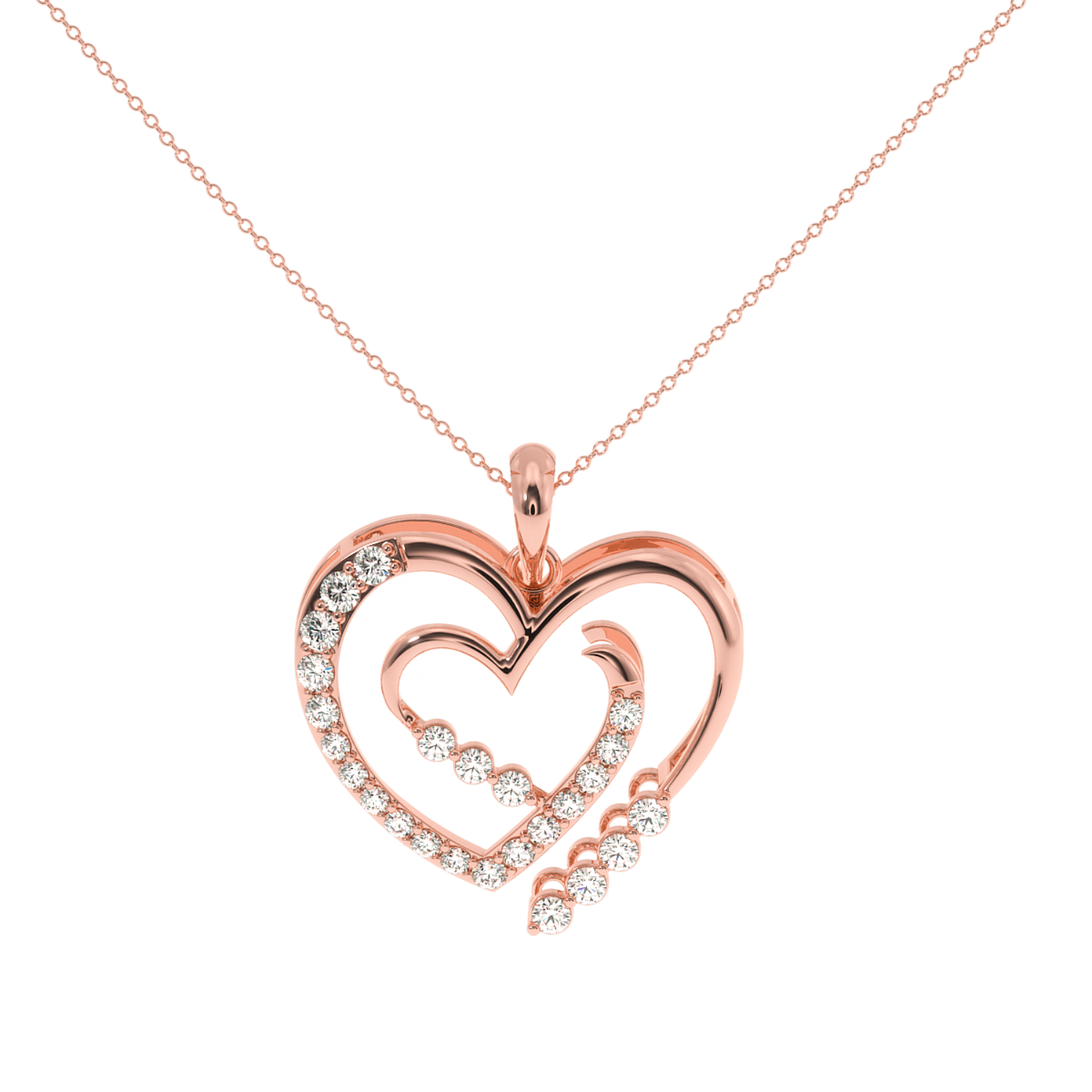 Solitairekart Open Heart Pendant - 0.29 Carat Lab Diamond