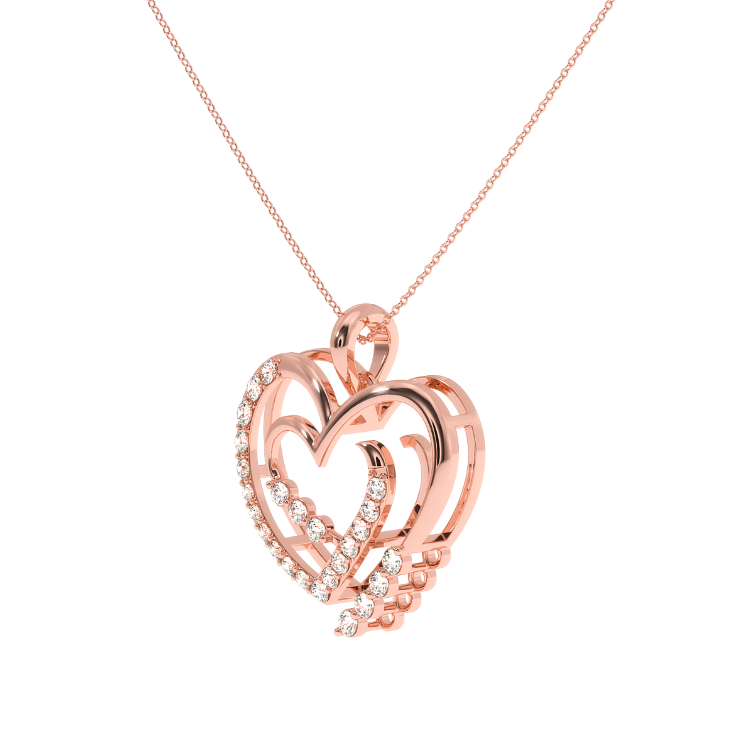 Solitairekart Open Heart Pendant - 0.29 Carat Lab Diamond