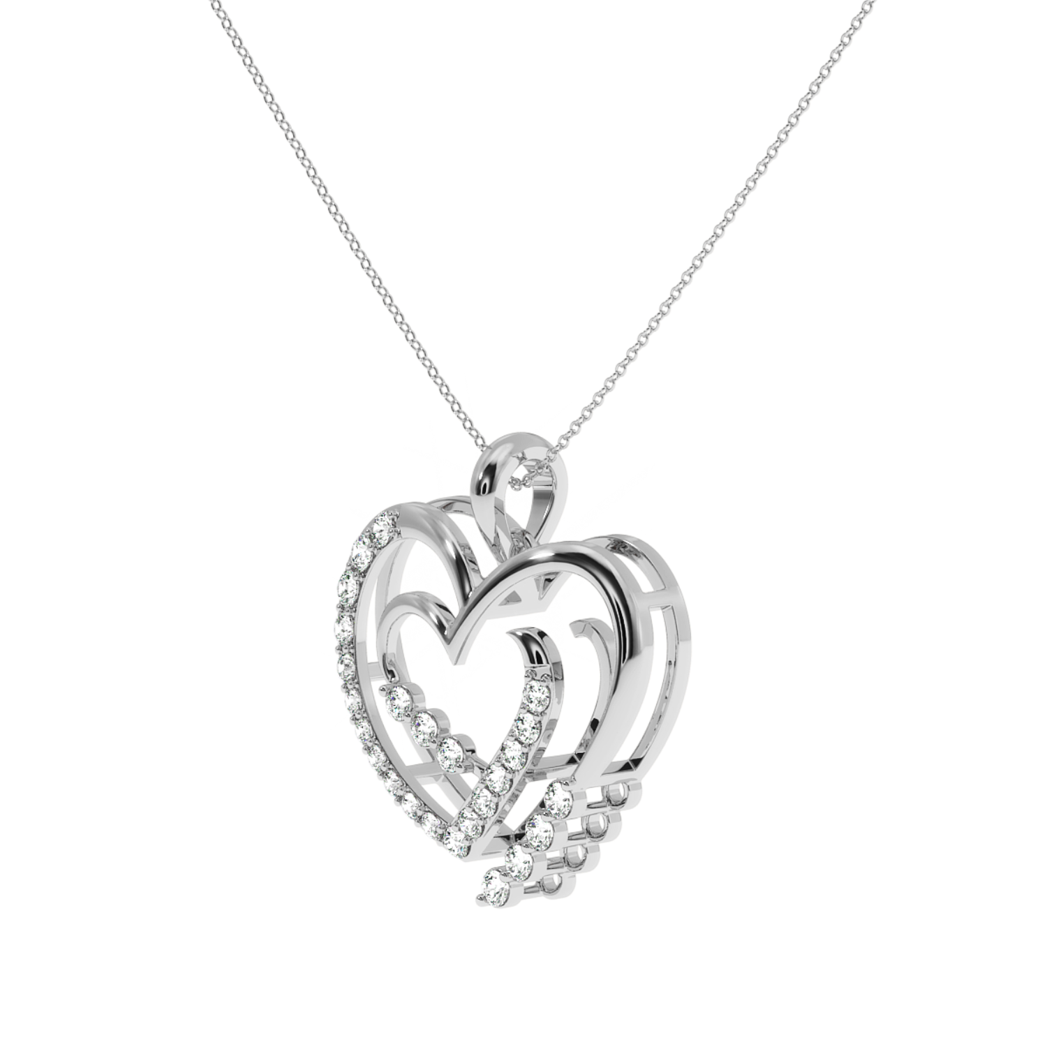 Solitairekart Open Heart Pendant - 0.29 Carat Lab Diamond