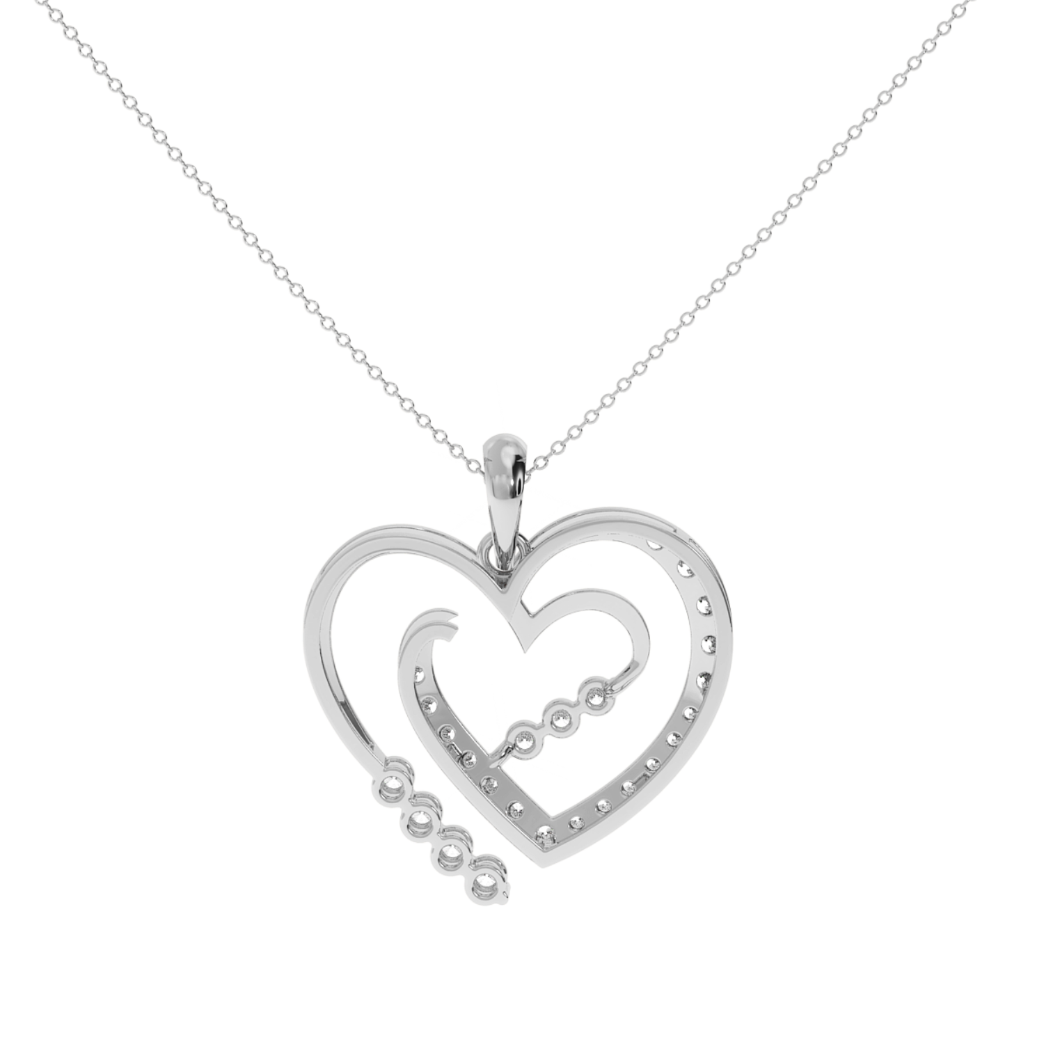 Solitairekart Open Heart Pendant - 0.29 Carat Lab Diamond