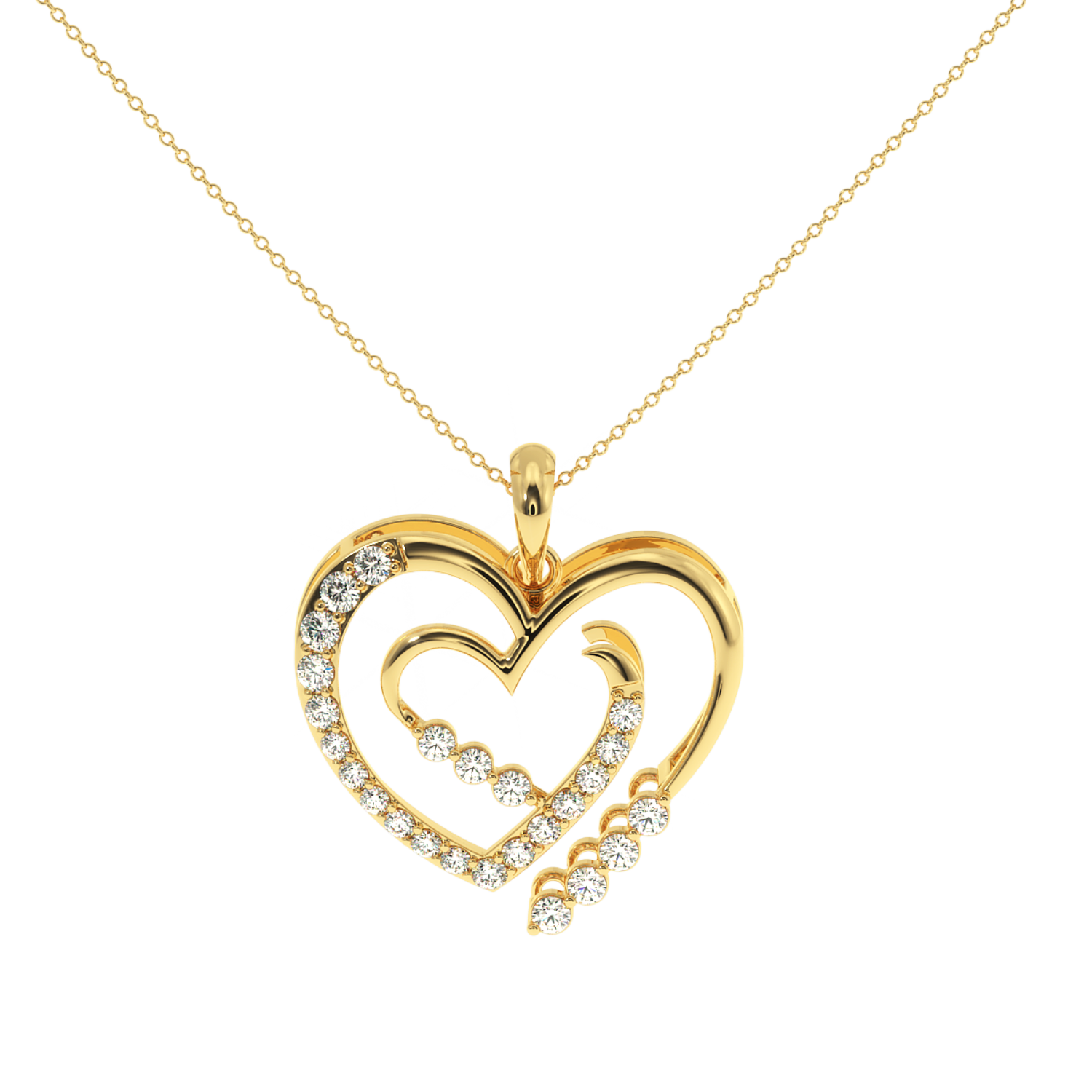 Solitairekart Open Heart Pendant - 0.29 Carat Lab Diamond