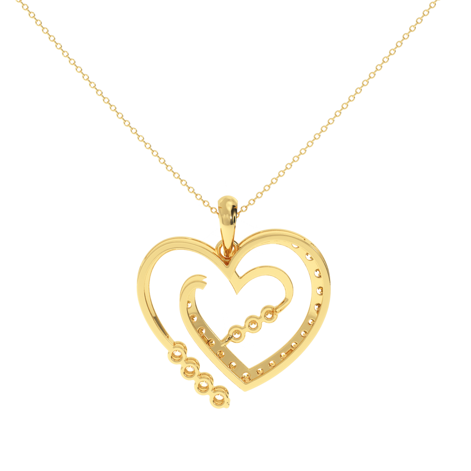 Solitairekart Open Heart Pendant - 0.29 Carat Lab Diamond