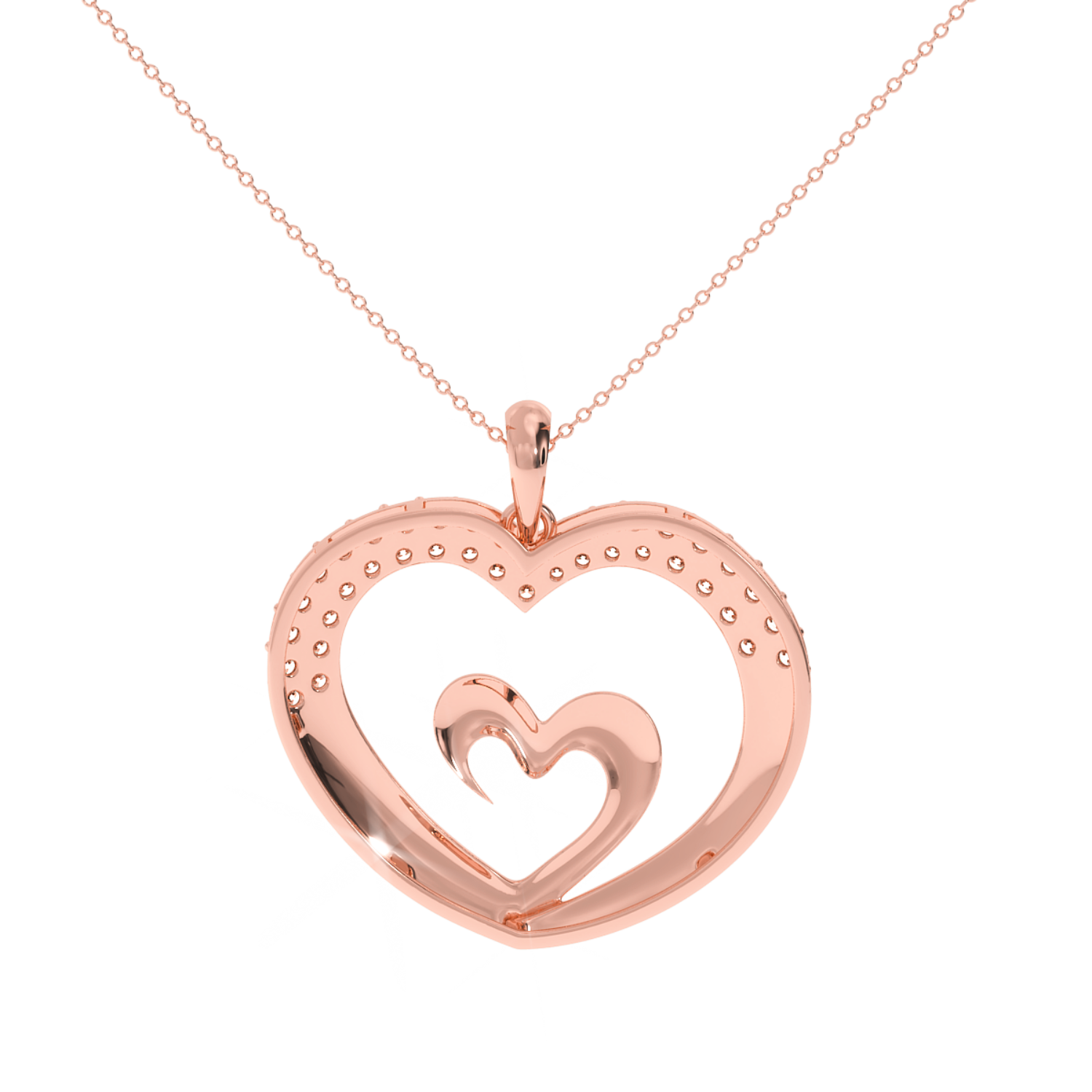Solitairekart Love Forever Double Heart 0.32ct Lab Diamond Pendant