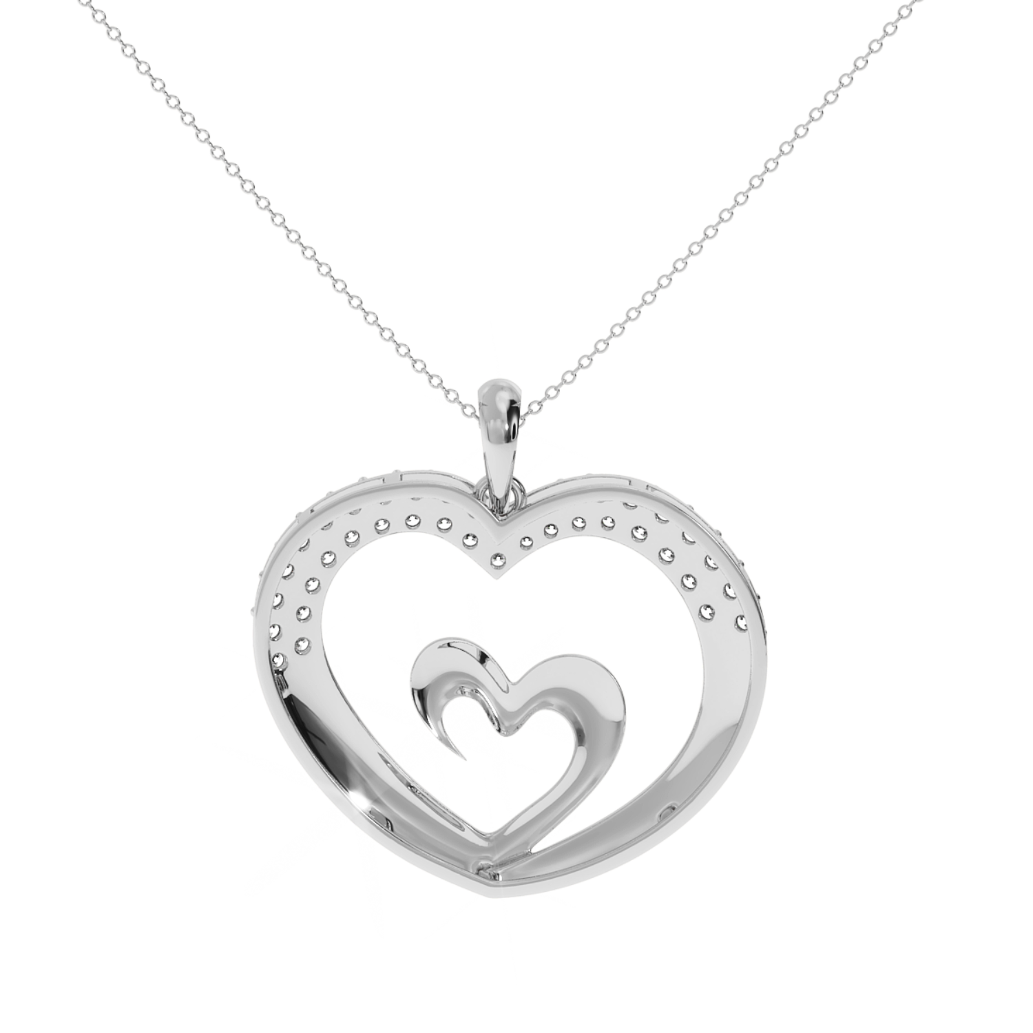 Solitairekart Love Forever Double Heart 0.32ct Lab Diamond Pendant