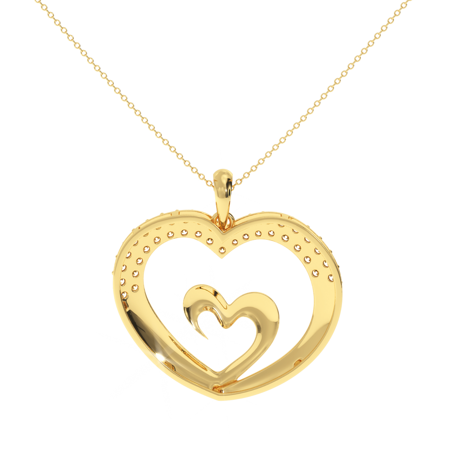 Solitairekart Love Forever Double Heart 0.32ct Lab Diamond Pendant