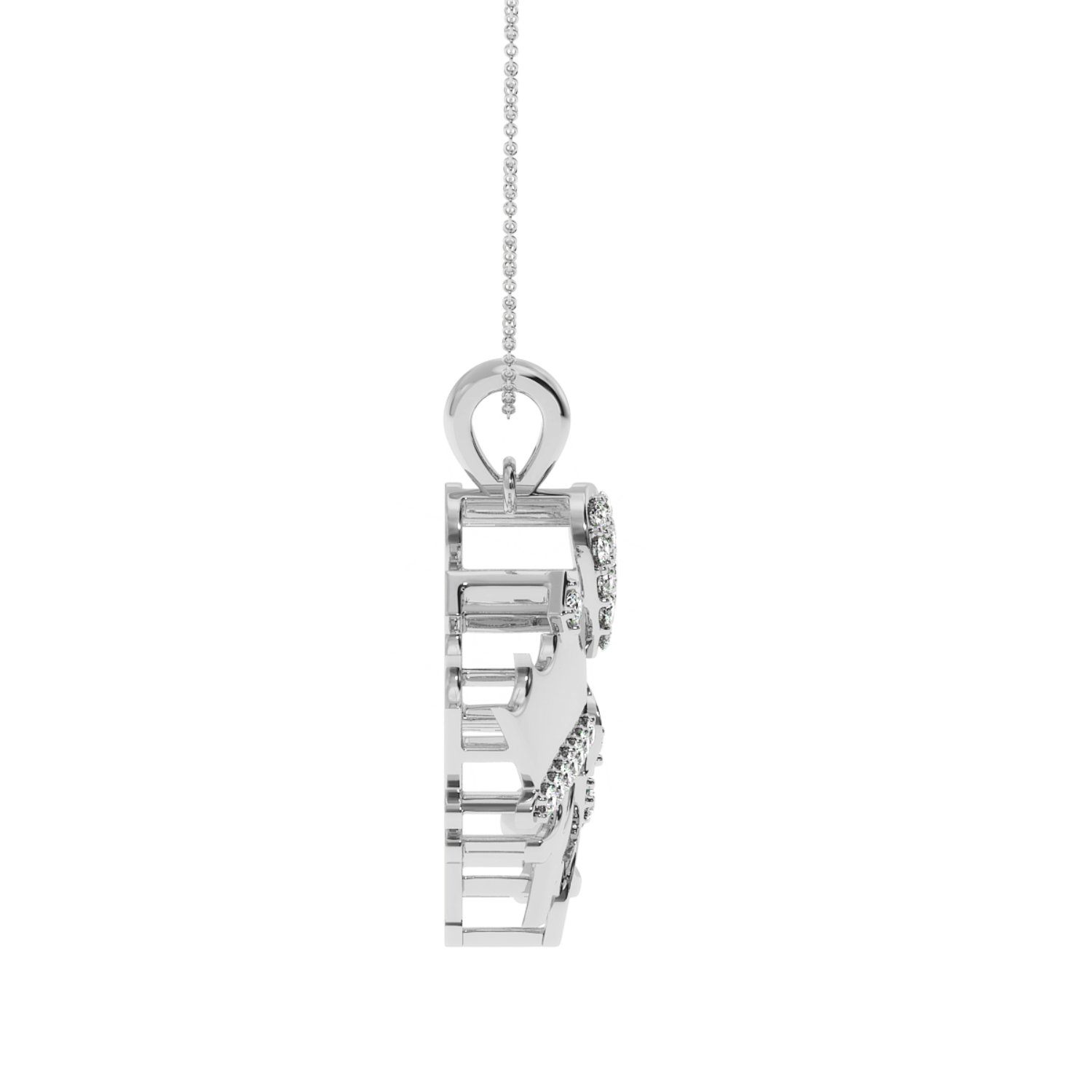 Solitairekart 0.30 Carat Crowned Heart Monogram Pendant, Lab Grown Diamond