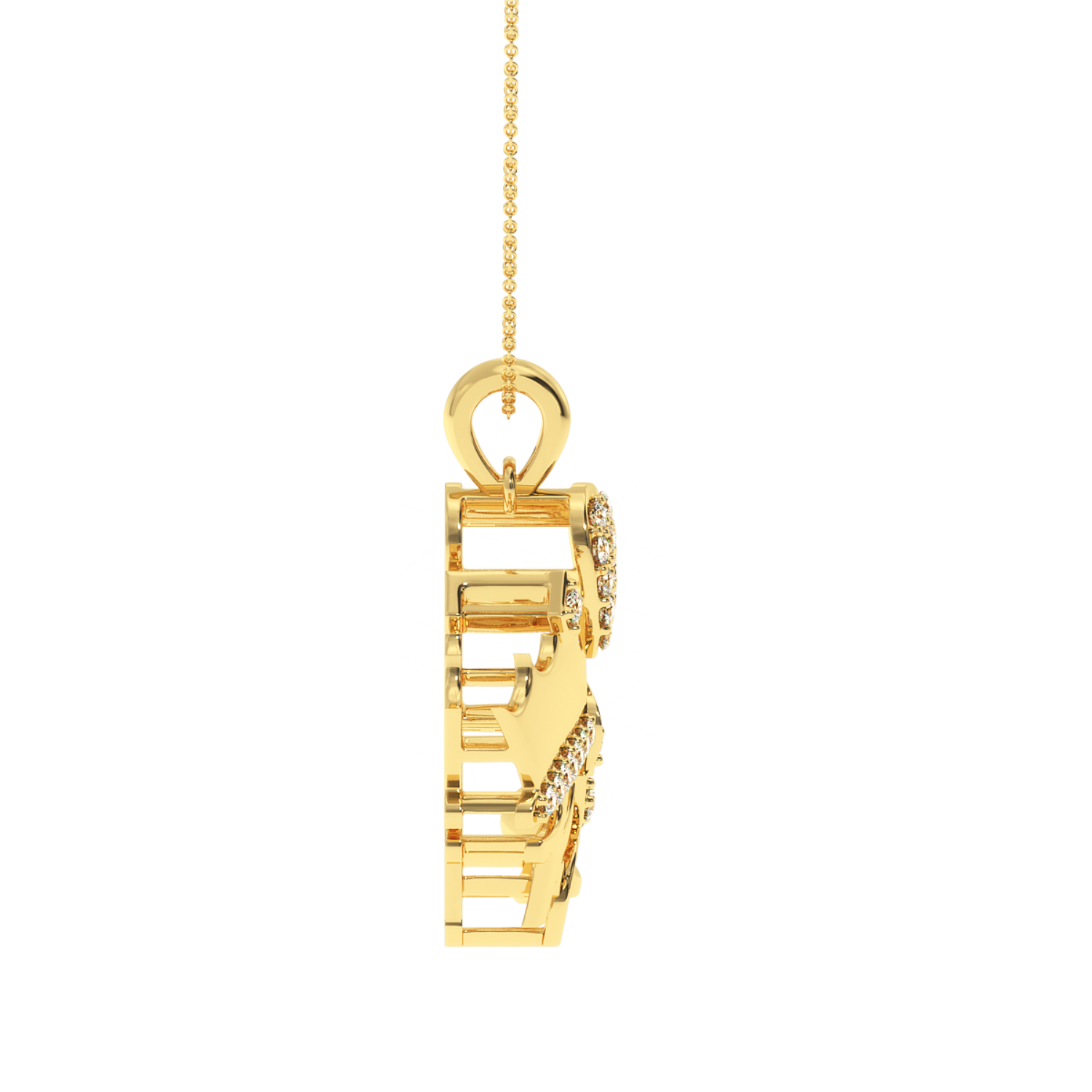 Solitairekart 0.30 Carat Crowned Heart Monogram Pendant, Lab Grown Diamond