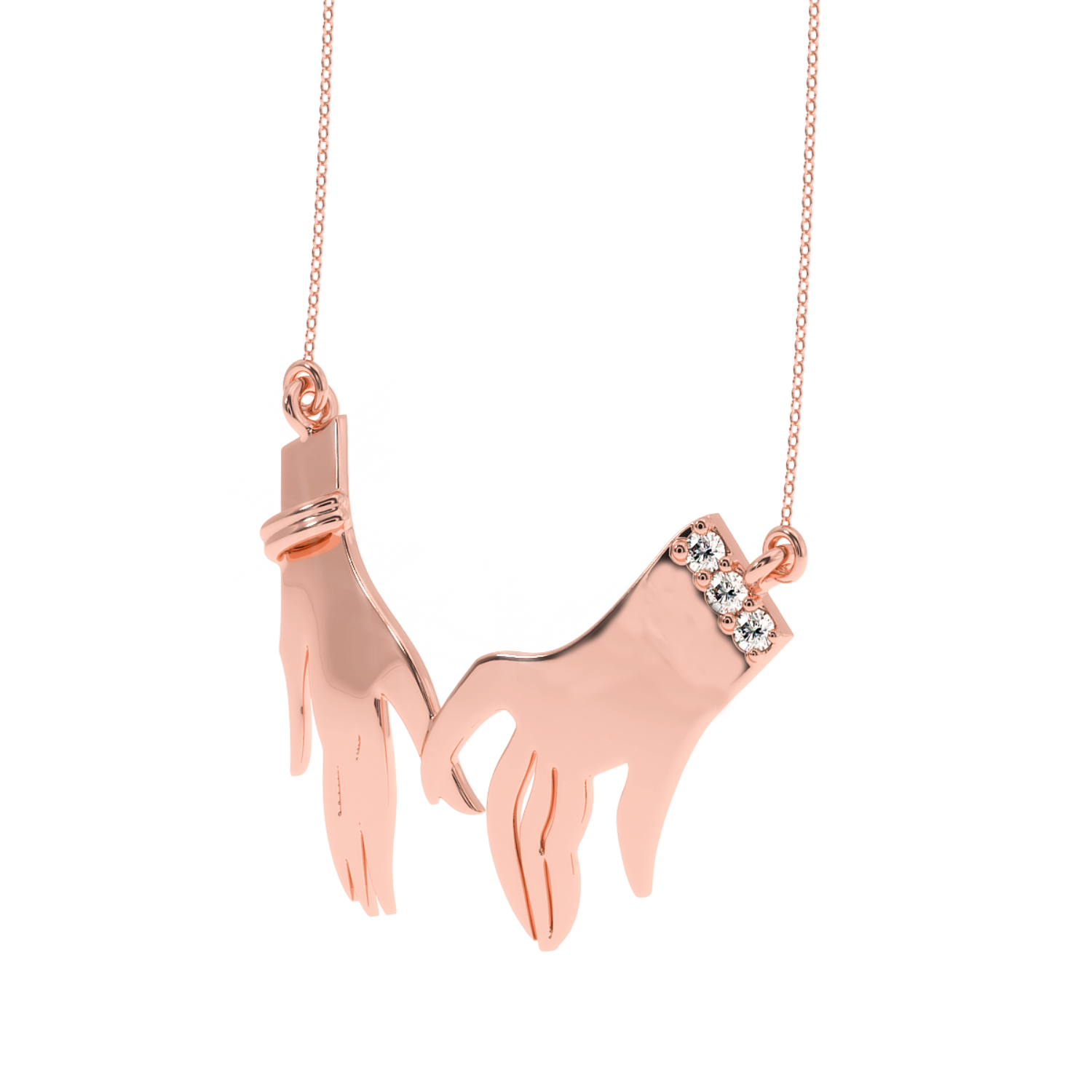 Solitairekart Together Forever Lab Grown Diamond Pendant - 0.06 Carat