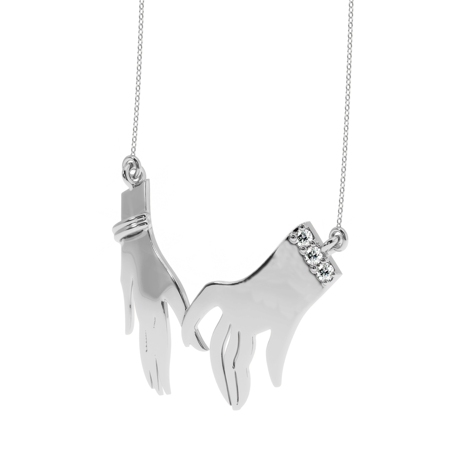 Solitairekart Together Forever Lab Grown Diamond Pendant - 0.06 Carat