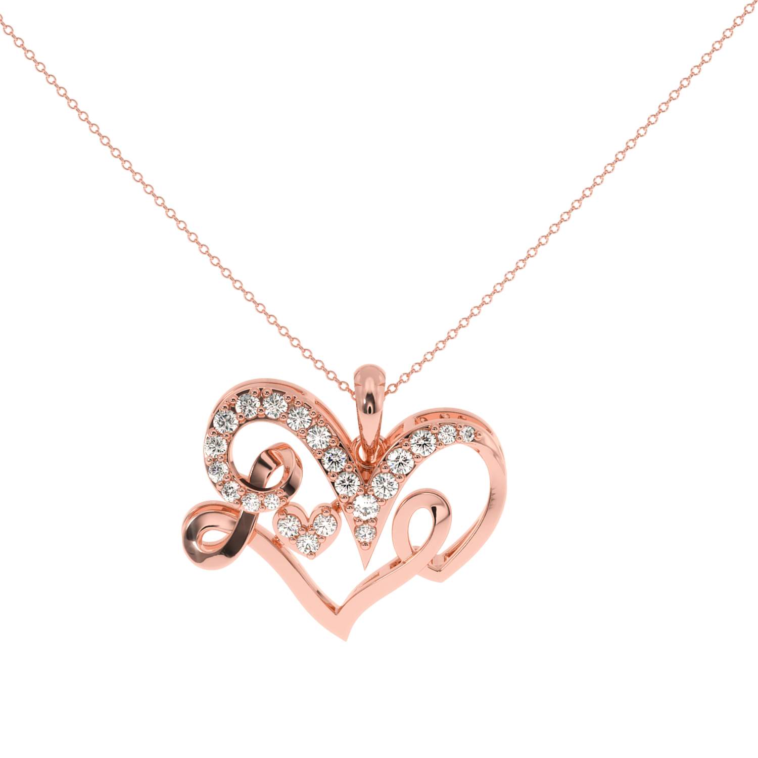 Solitairekart Luxury Heart-Shaped 0.24 Carat Diamond Pendant in Gold